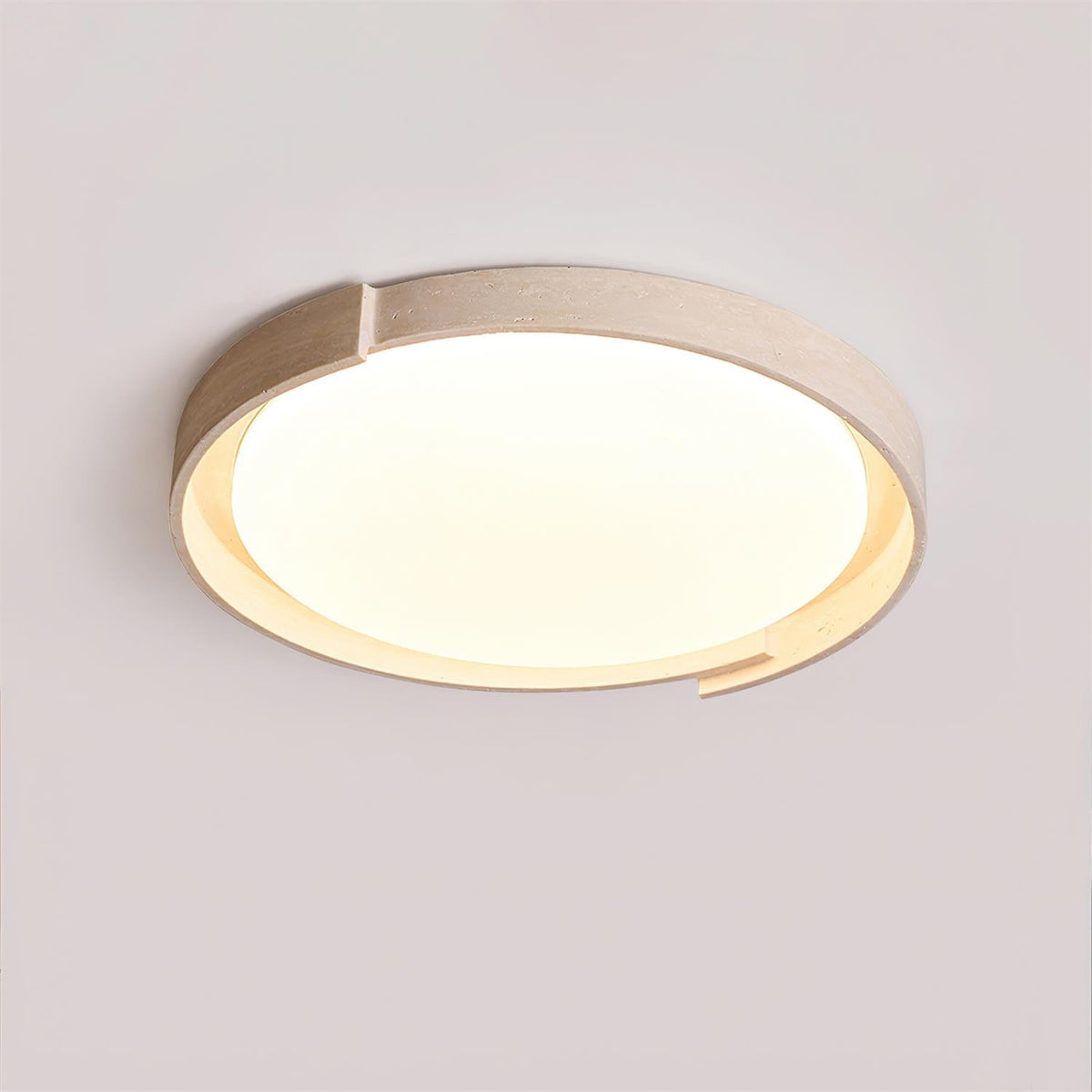 Juvio Plafonnier Rond Minimaliste en Travertin - Neutralighting