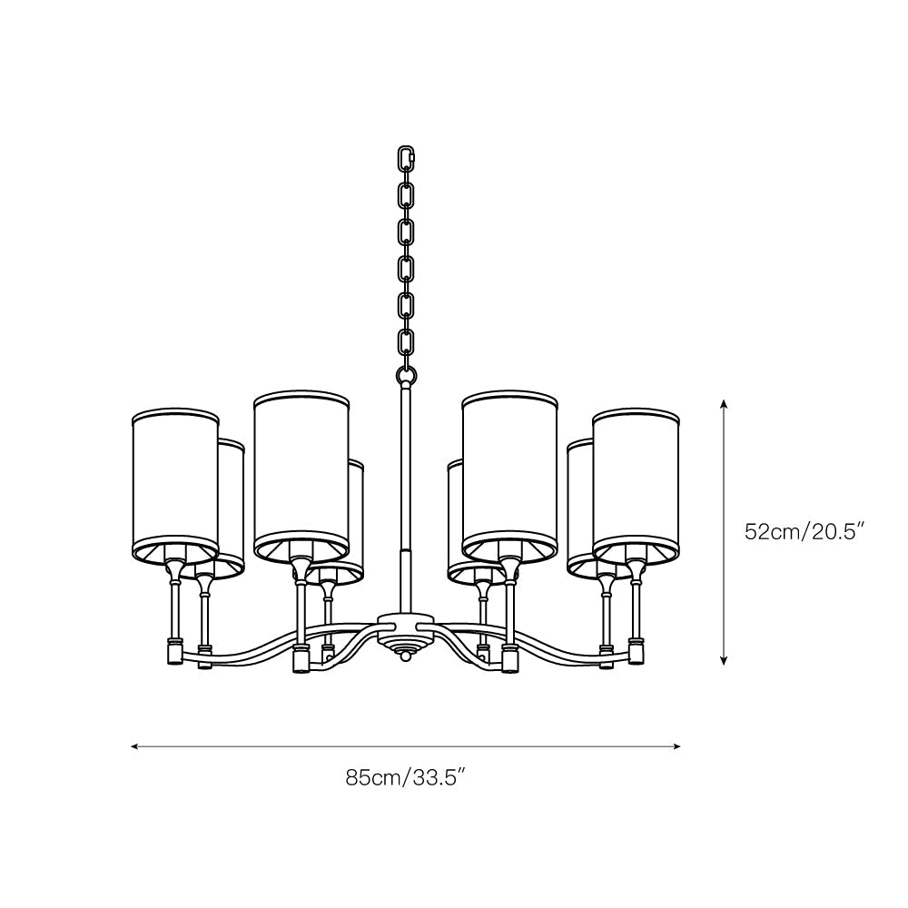 Unfold Chandelier Métal Laiton Tissu Traditionnel Vintage - Neutralighting