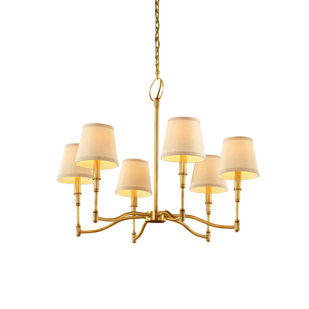 Unfold Chandelier Métal Laiton Tissu Traditionnel Vintage - Neutralighting