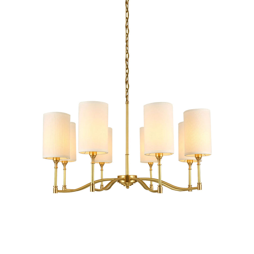 Unfold Chandelier Métal Laiton Tissu Traditionnel Vintage - Neutralighting