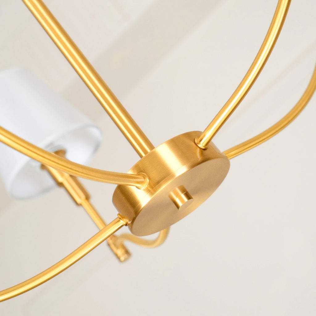 Unfold Chandelier Métal Laiton Tissu Traditionnel Vintage - Neutralighting