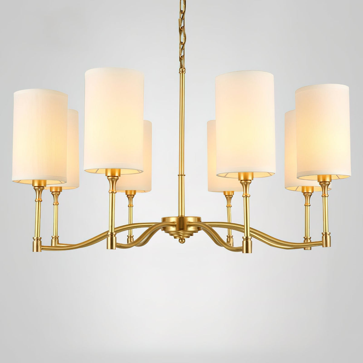 Unfold Chandelier Métal Laiton Tissu Traditionnel Vintage - Neutralighting