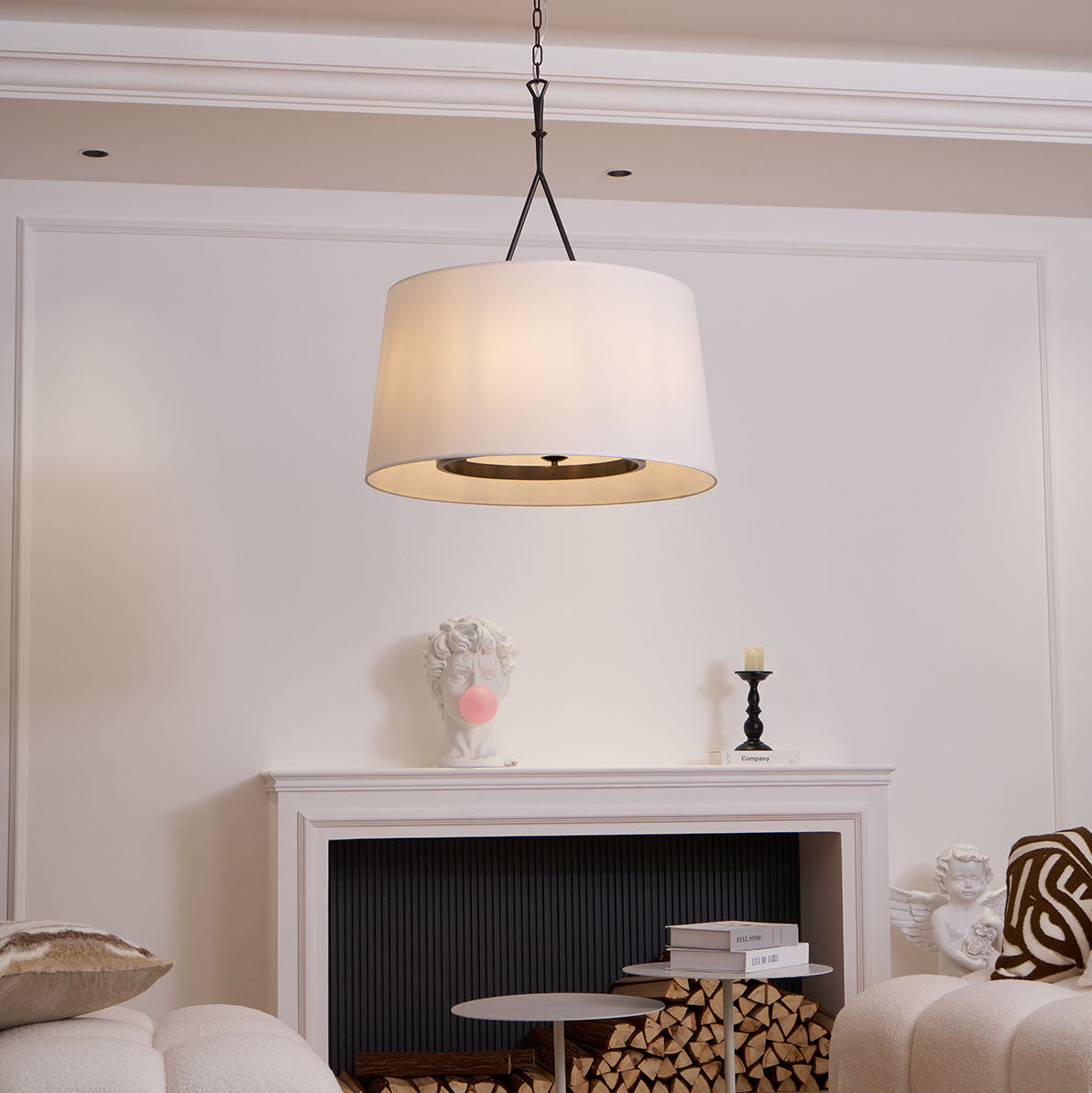 Wink Lampe Pendante En Laiton Et Tissu Minimaliste Moderne - Neutralighting