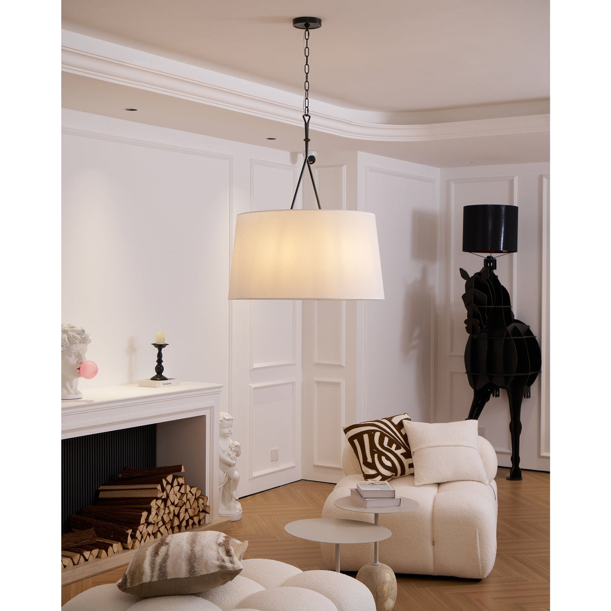 Wink Lampe Pendante En Laiton Et Tissu Minimaliste Moderne - Neutralighting