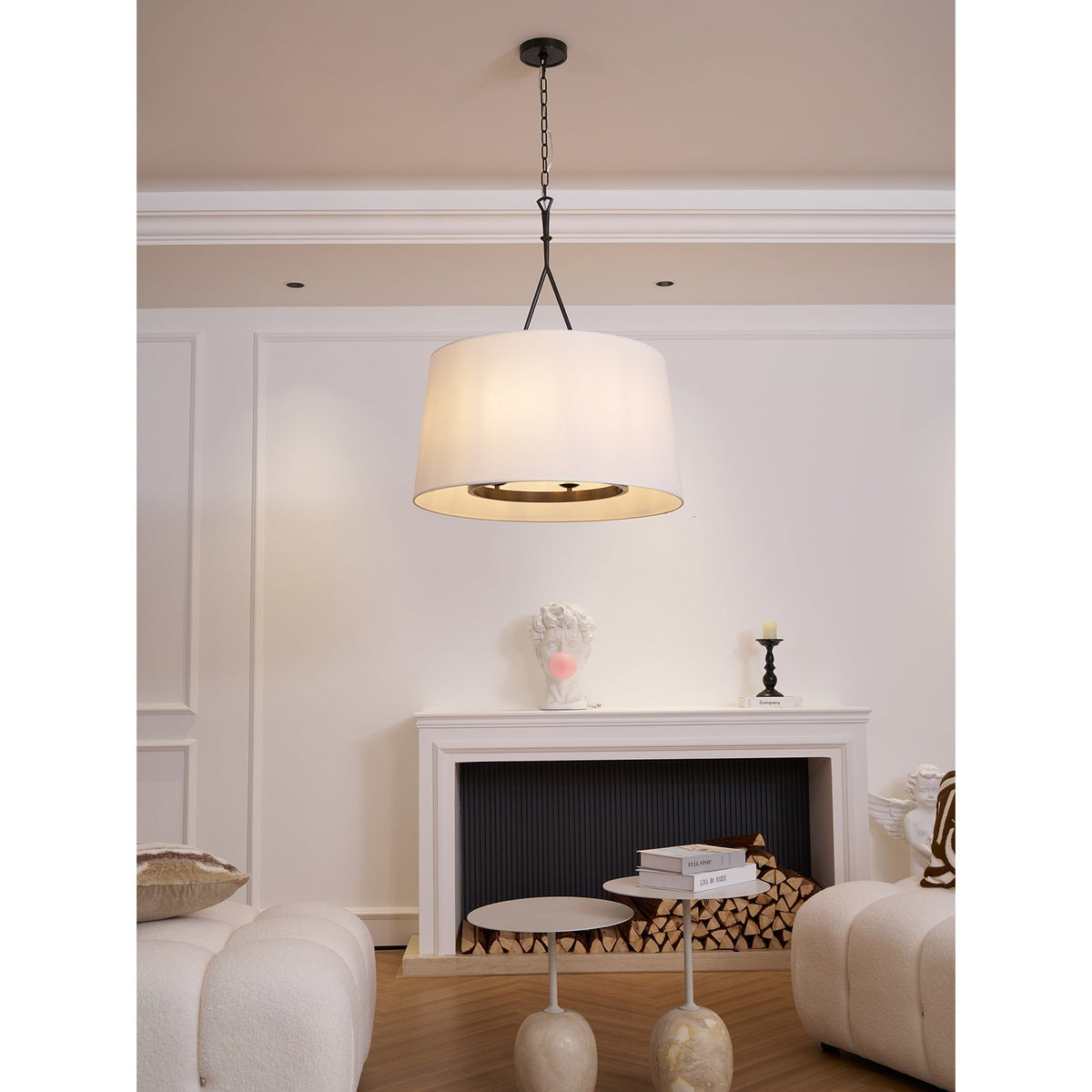 Wink Lampe Pendante En Laiton Et Tissu Minimaliste Moderne - Neutralighting