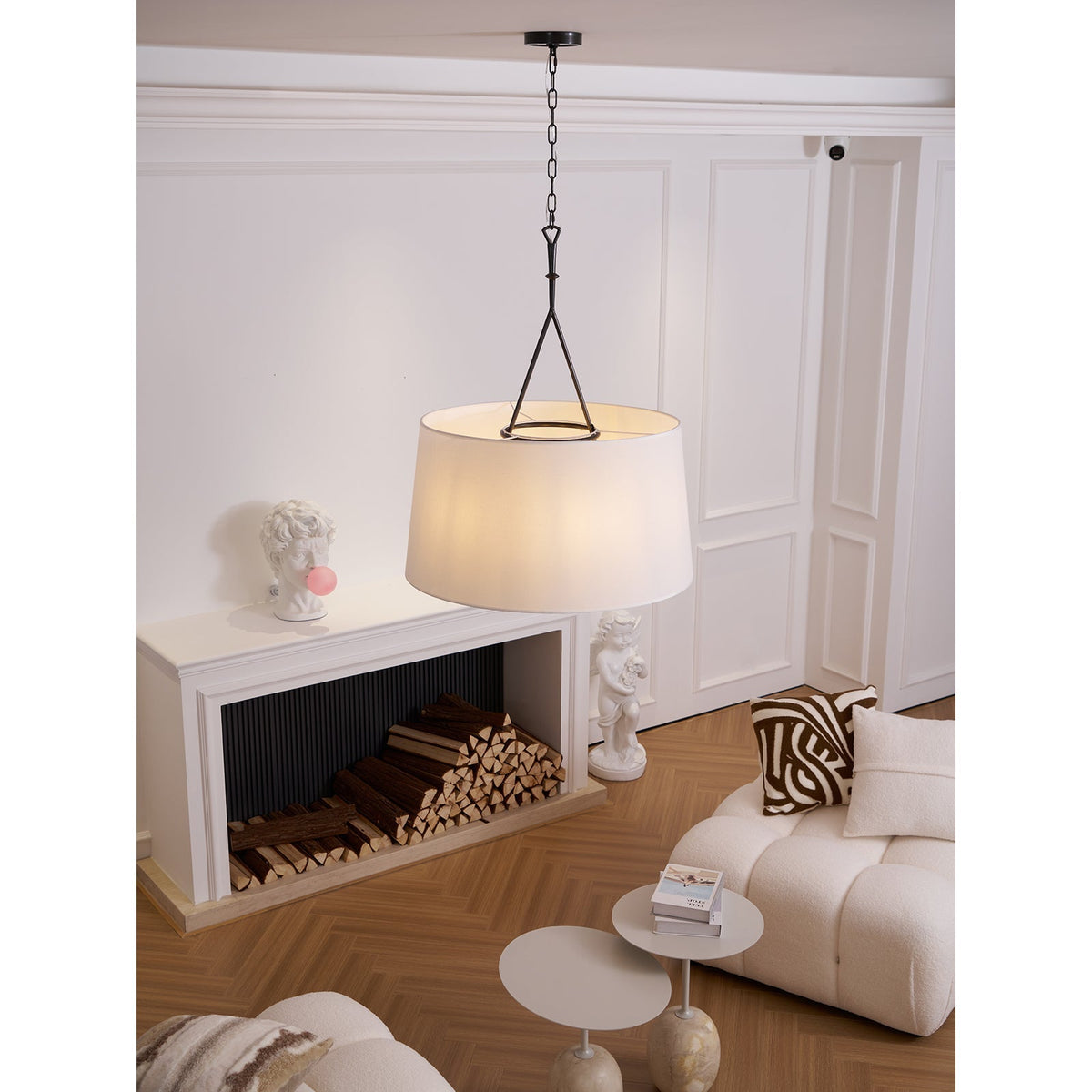Wink Lampe Pendante En Laiton Et Tissu Minimaliste Moderne - Neutralighting