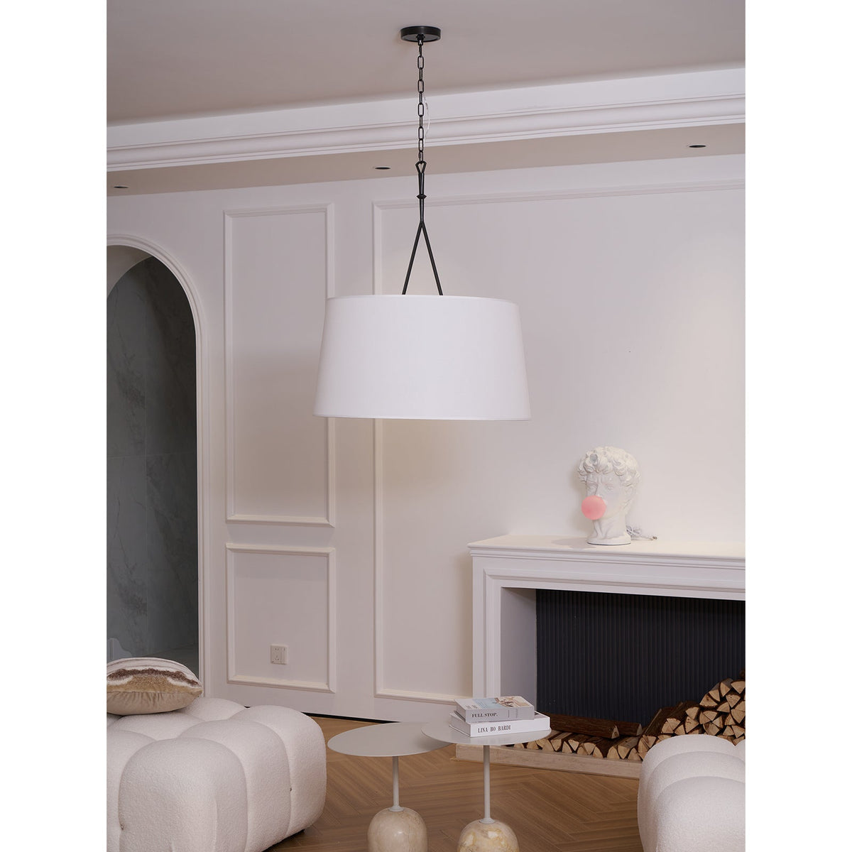 Wink Lampe Pendante En Laiton Et Tissu Minimaliste Moderne - Neutralighting