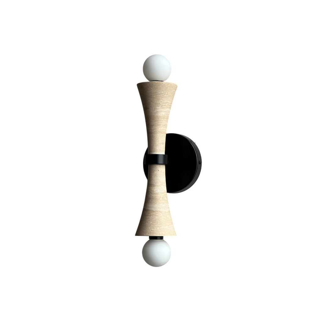 Aura Lampe Murale En Travertin Et Verre Minimaliste Moderne - Neutralighting
