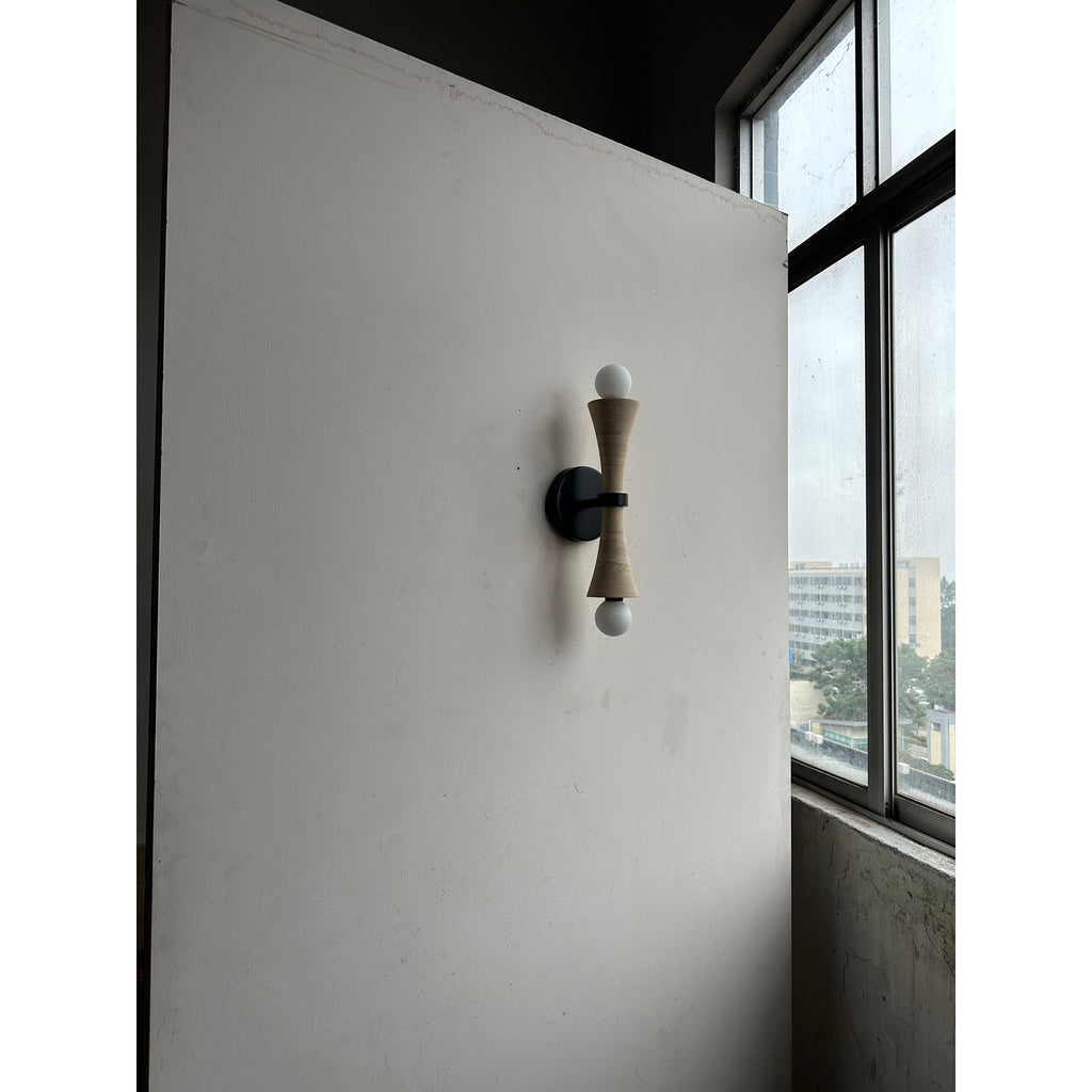 Aura Lampe Murale En Travertin Et Verre Minimaliste Moderne - Neutralighting