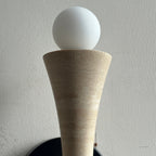 Aura Lampe Murale En Travertin Et Verre Minimaliste Moderne - Neutralighting