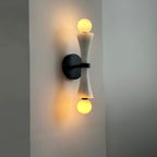 Aura Lampe Murale En Travertin Et Verre Minimaliste Moderne - Neutralighting