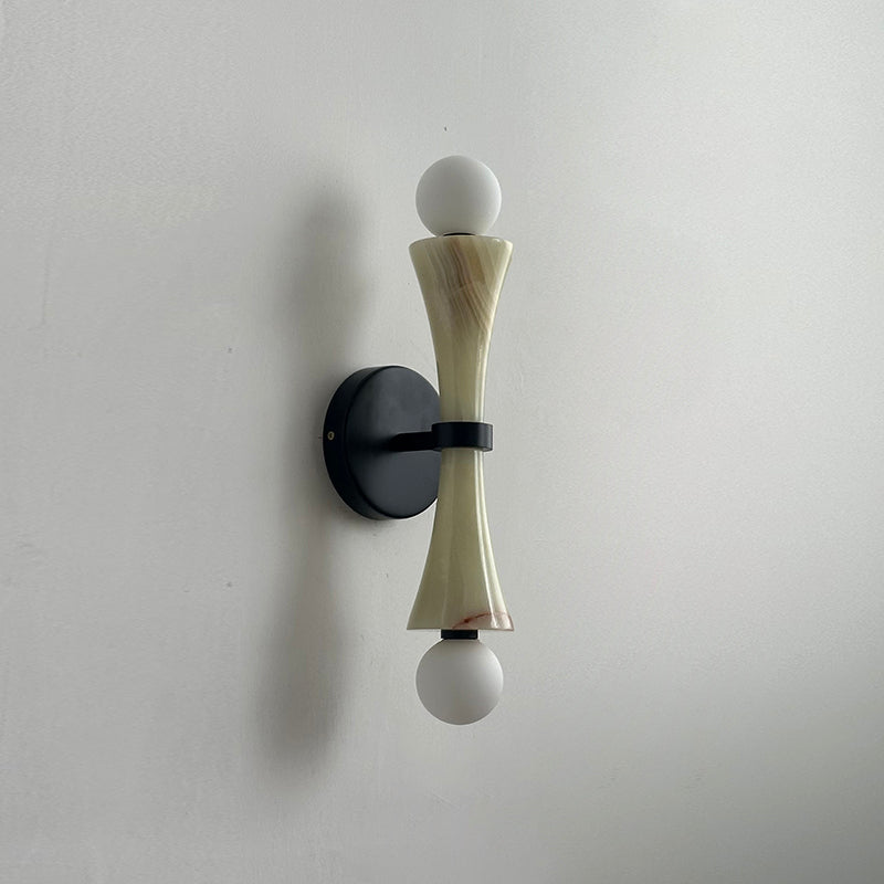 Aura Lampe Murale En Travertin Et Verre Minimaliste Moderne - Neutralighting