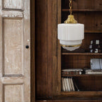 Lustra Suspension Laiton Verre Cannelé - Neutralighting