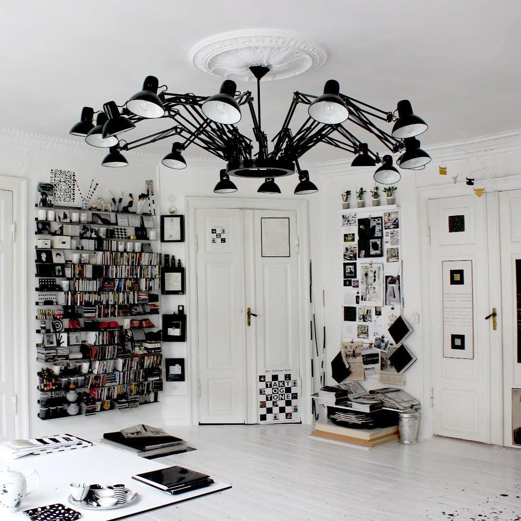 Lustra Chandelier Noir à Bras Multiples Ajustables - Neutralighting