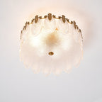 Lustra Chandelier en Verre Pétales avec Cadre Doré Rond - Neutralighting