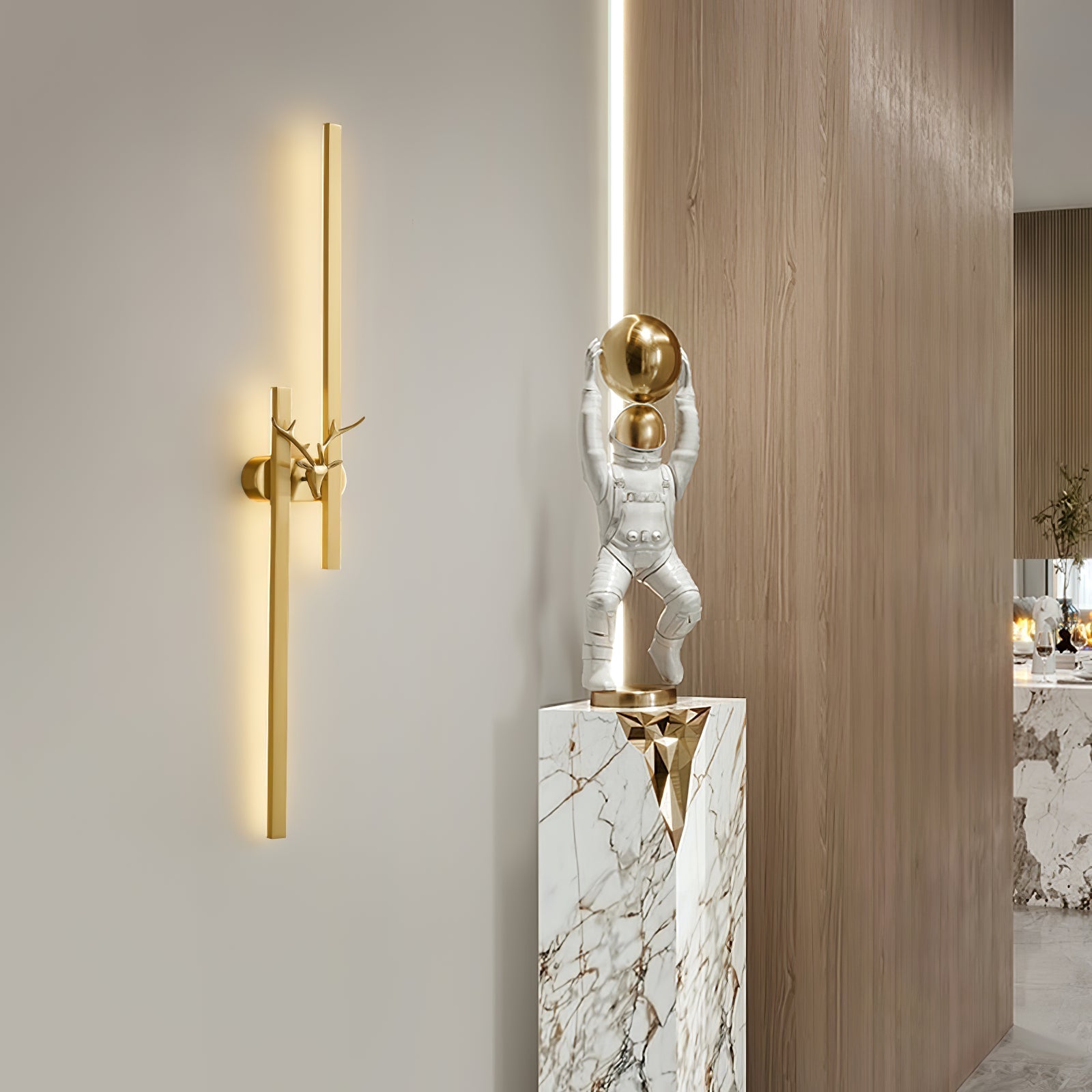 Vavinisra Classique Cerf Laiton Applique - Neutralighting