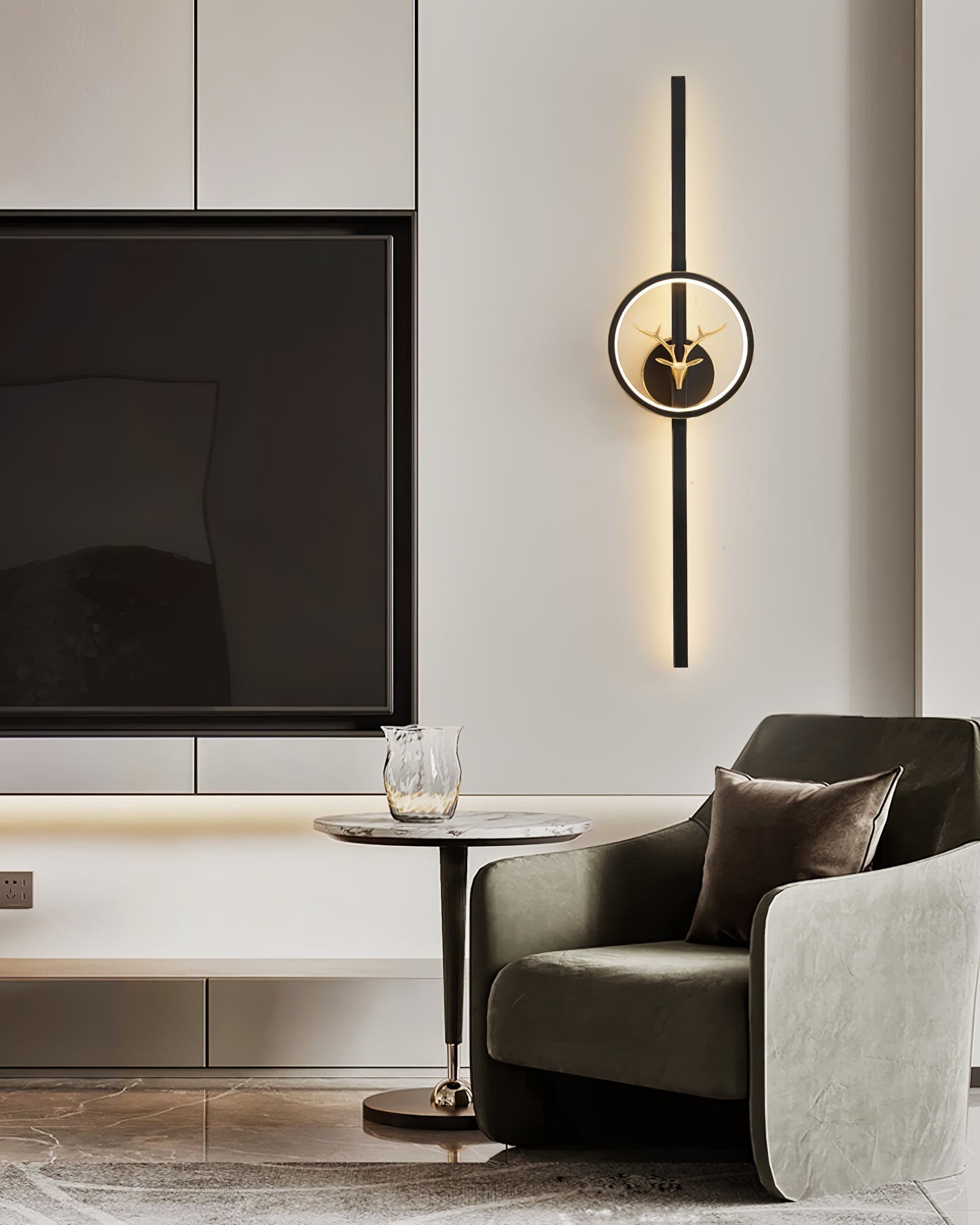 Vavinisra Classique Cerf Laiton Applique - Neutralighting