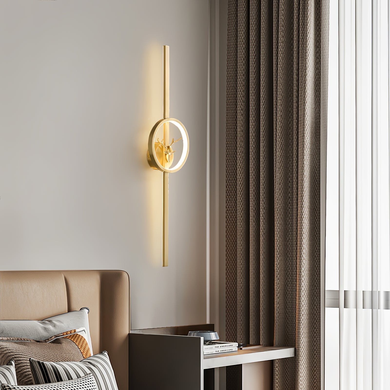 Vavinisra Classique Cerf Laiton Applique - Neutralighting