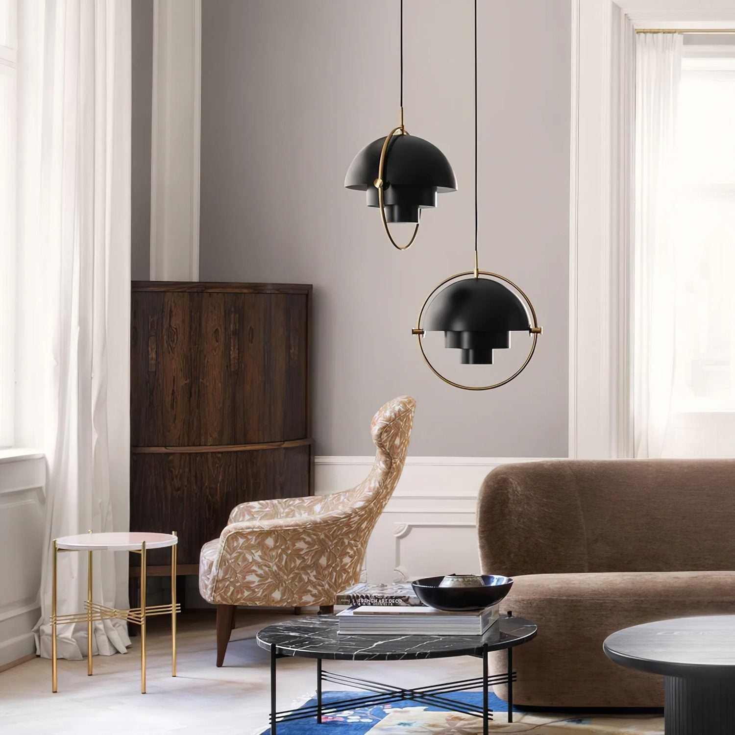 Lustra Lampe Pendante Boule Déformée Dorée - Neutralighting