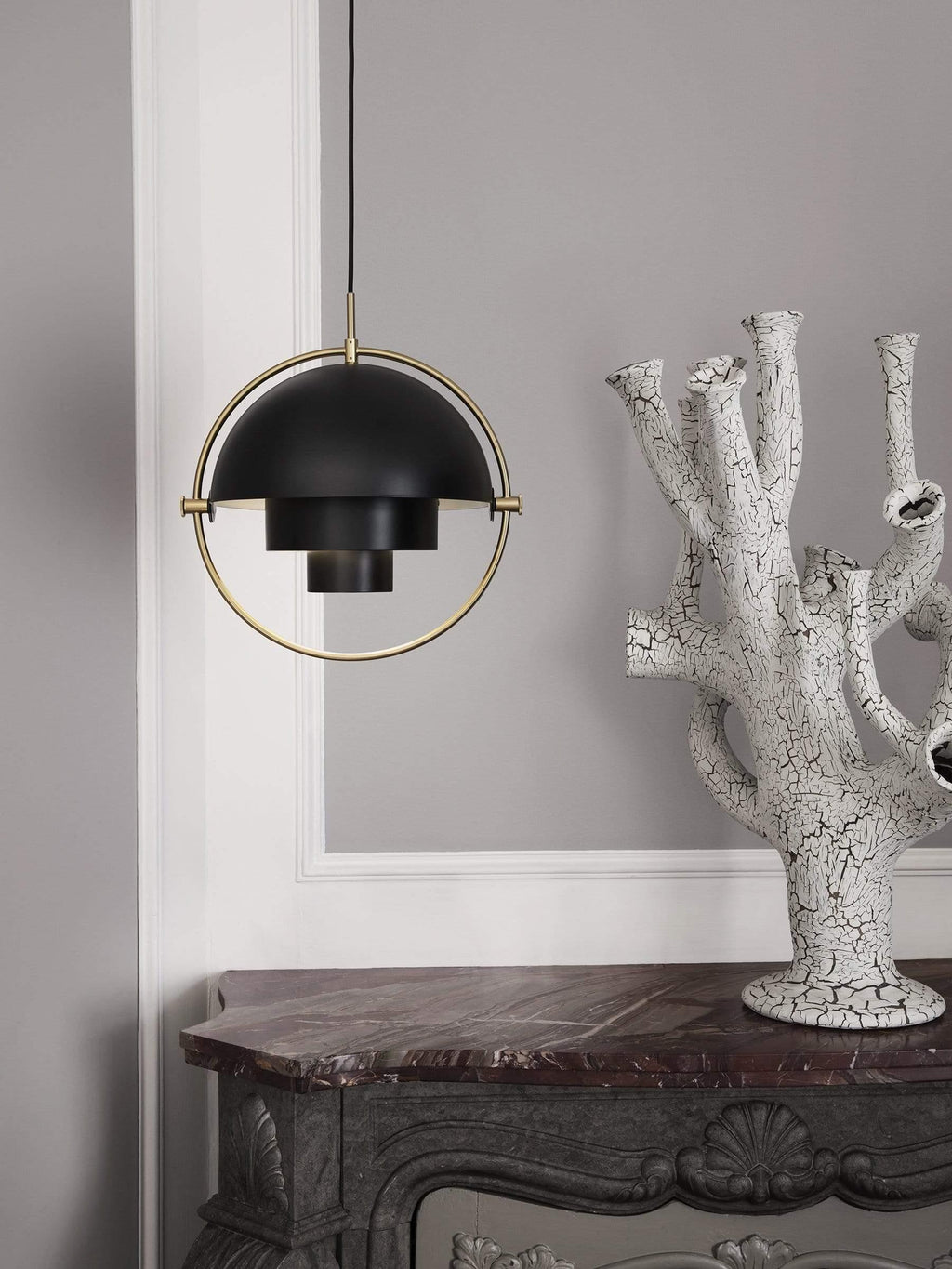 Lustra Lampe Pendante Boule Déformée Dorée - Neutralighting