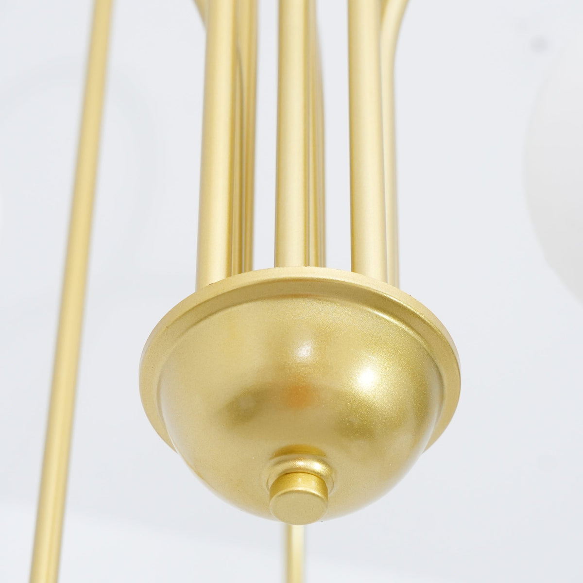 Lustra Lustre Laiton Bras Courbés Blanc Globe - Neutralighting