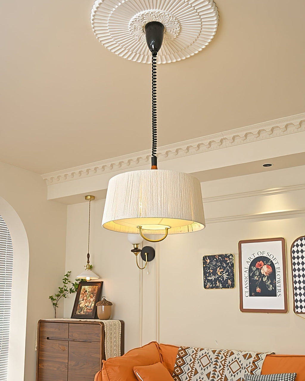 Delaney Lampe Pendante Plissée Ajustable Élégante - Neutralighting