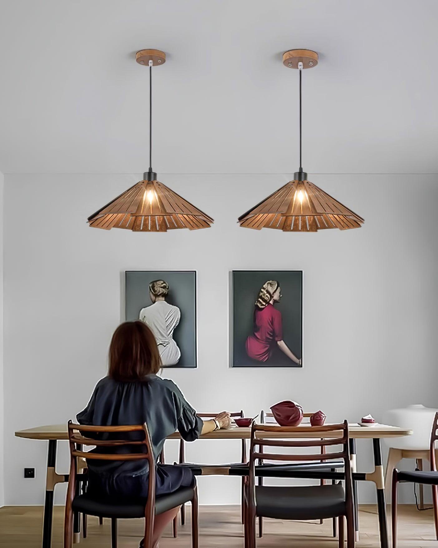 Delfina Lampe Suspendue Panneau en Bois Wabi-Sabi Organique - Neutralighting