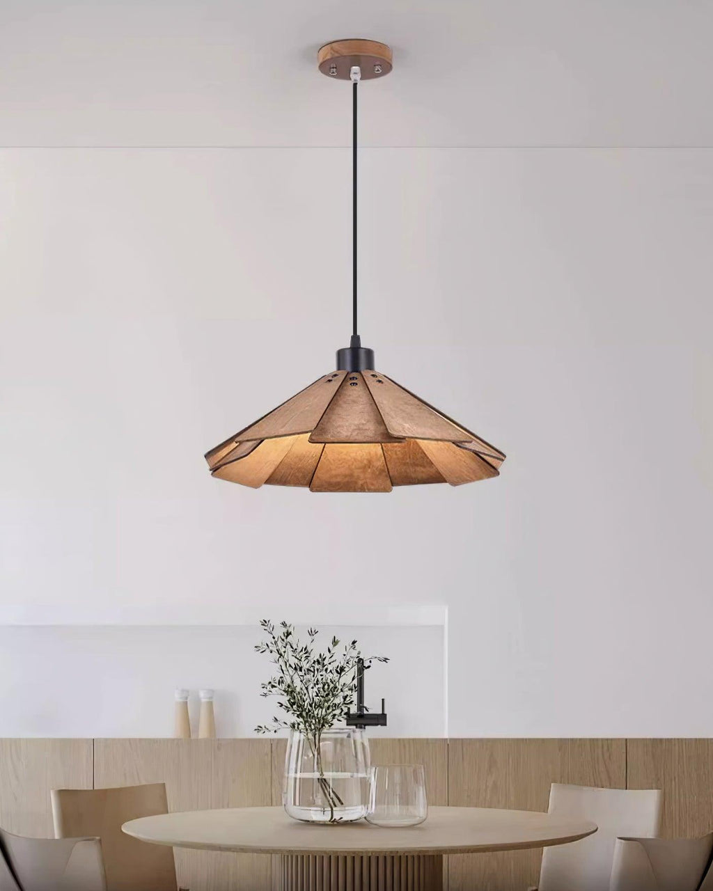 Delfina Lampe Suspendue Panneau en Bois Wabi-Sabi Organique - Neutralighting