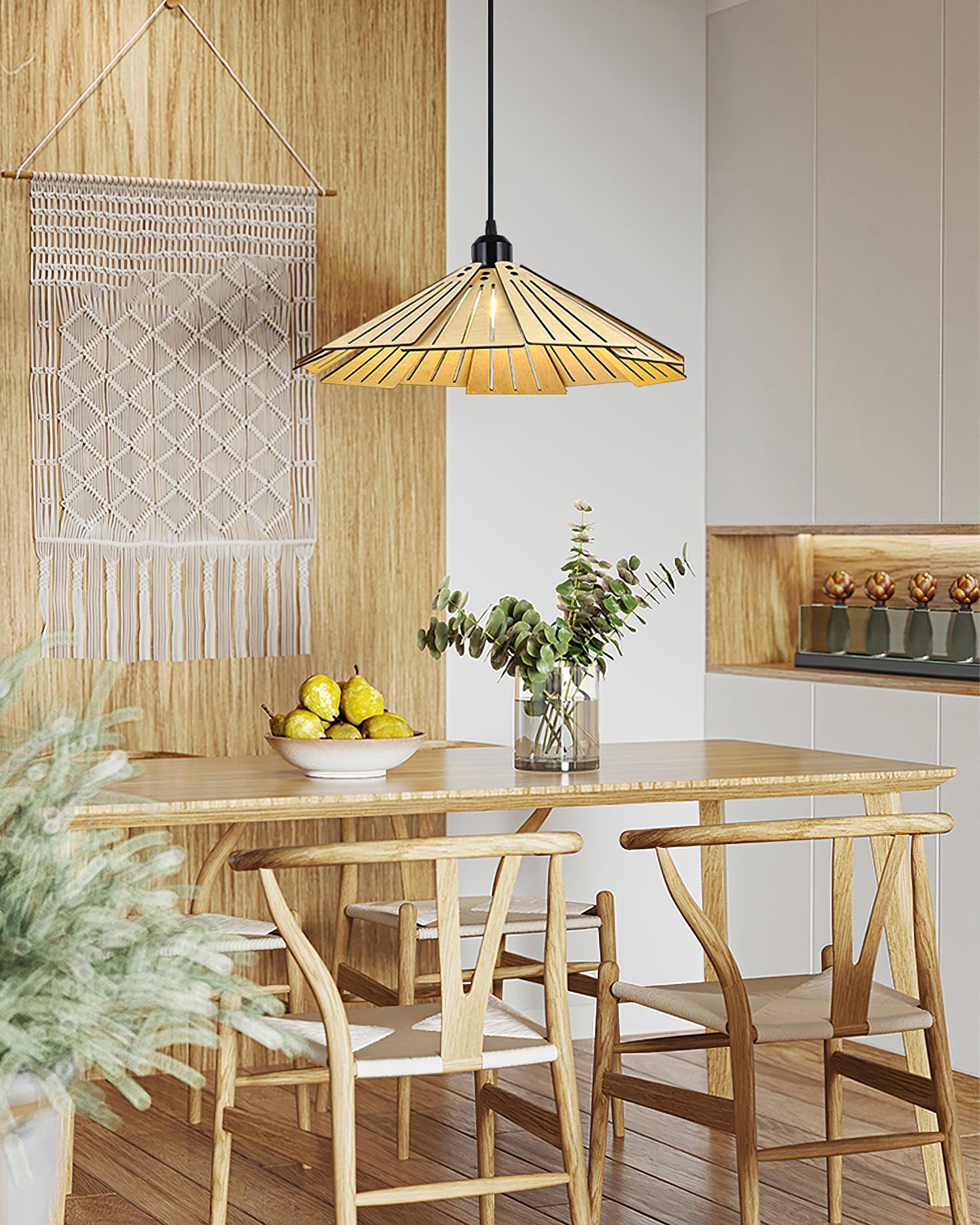 Delfina Lampe Suspendue Panneau en Bois Wabi-Sabi Organique - Neutralighting