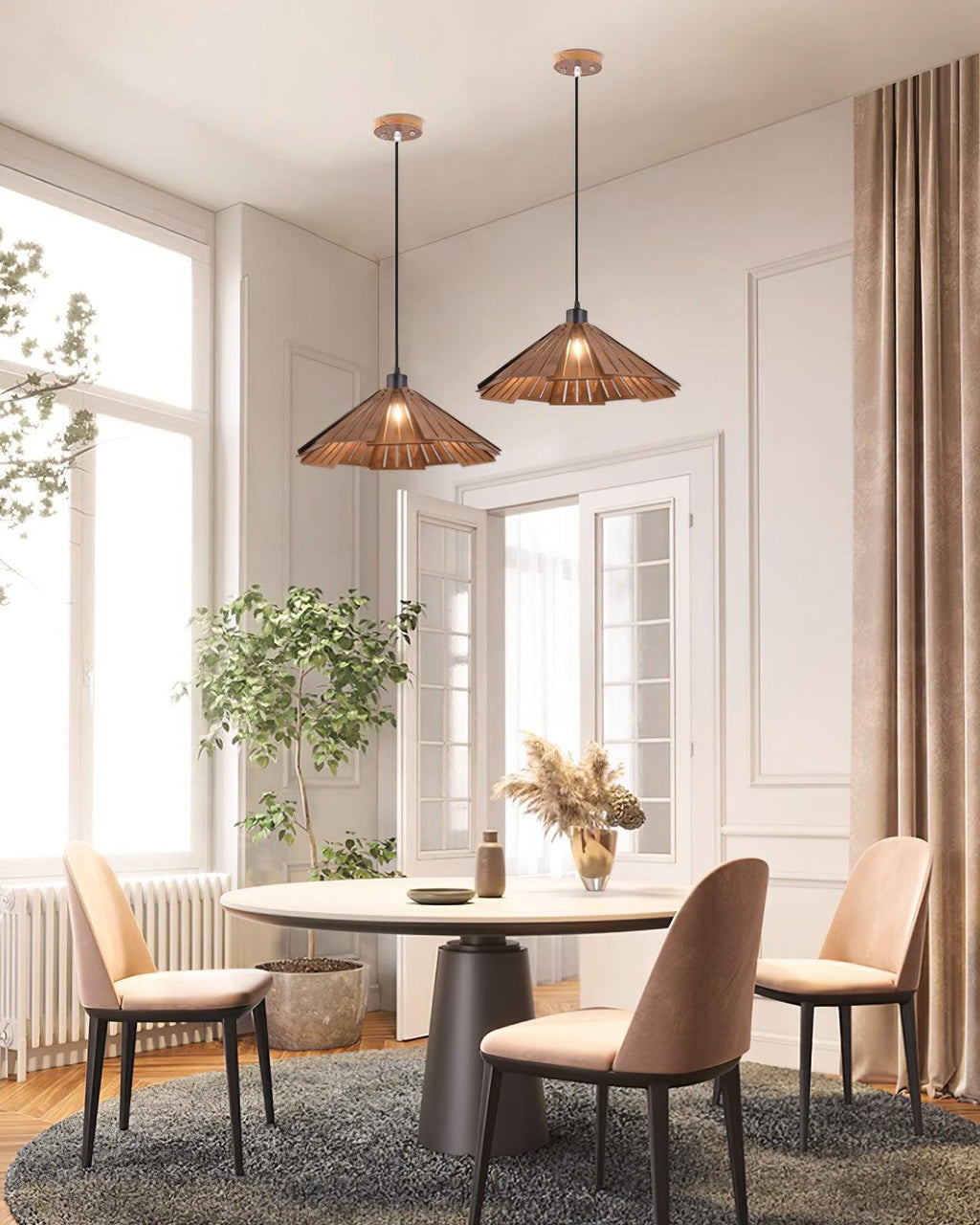 Delfina Lampe Suspendue Panneau en Bois Wabi-Sabi Organique - Neutralighting