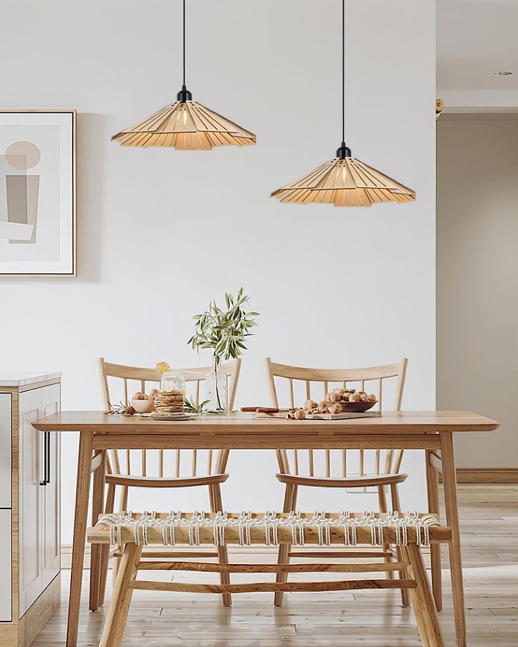 Delfina Lampe Suspendue Panneau en Bois Wabi-Sabi Organique - Neutralighting