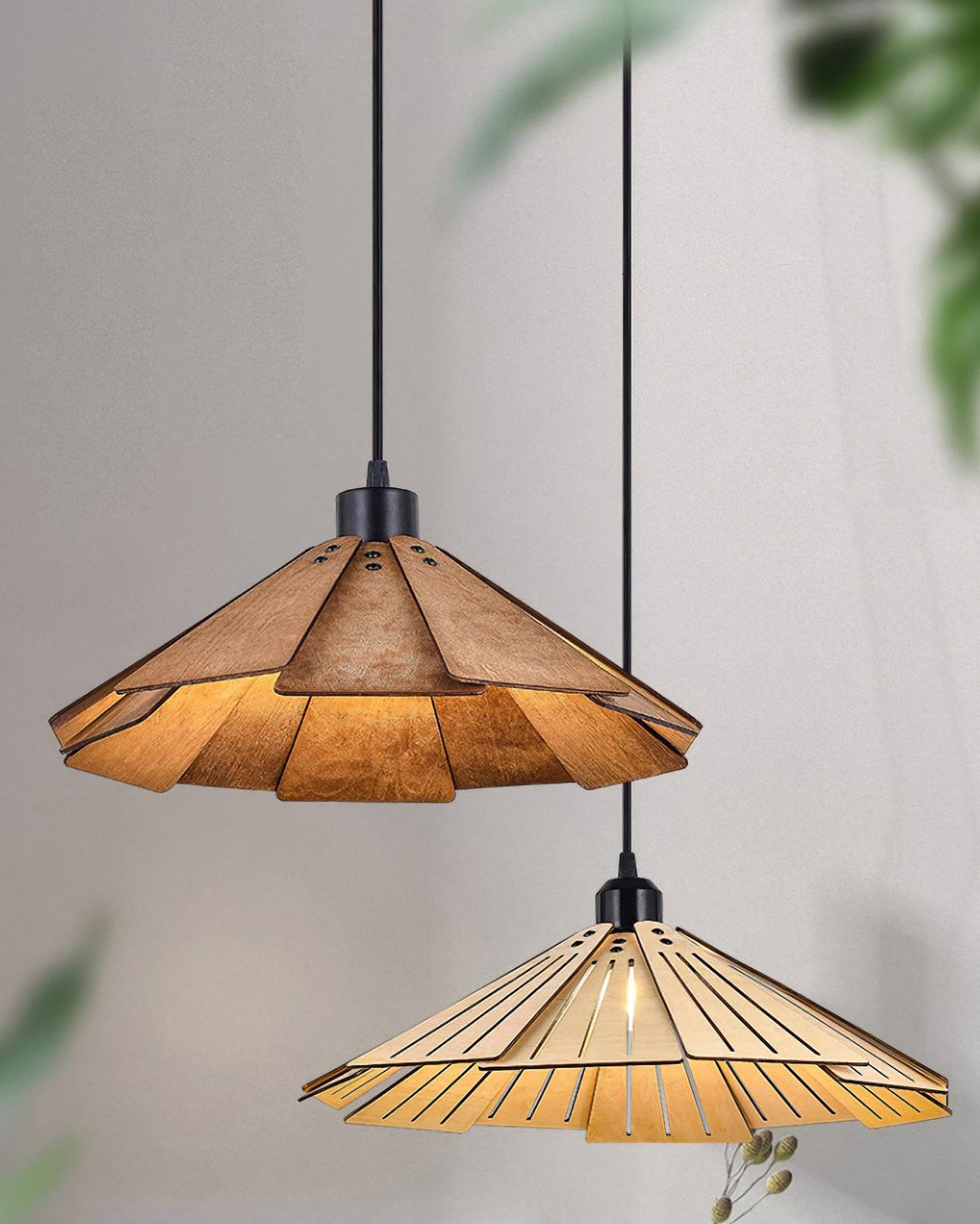 Delfina Lampe Suspendue Panneau en Bois Wabi-Sabi Organique - Neutralighting