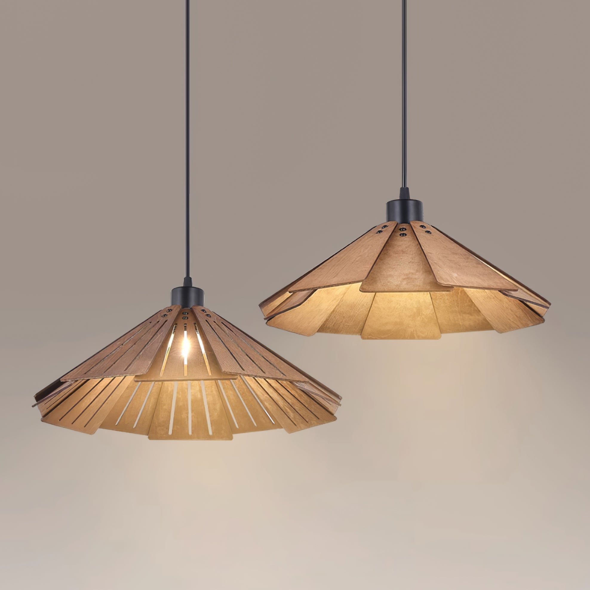 Delfina Lampe Suspendue Panneau en Bois Wabi-Sabi Organique - Neutralighting