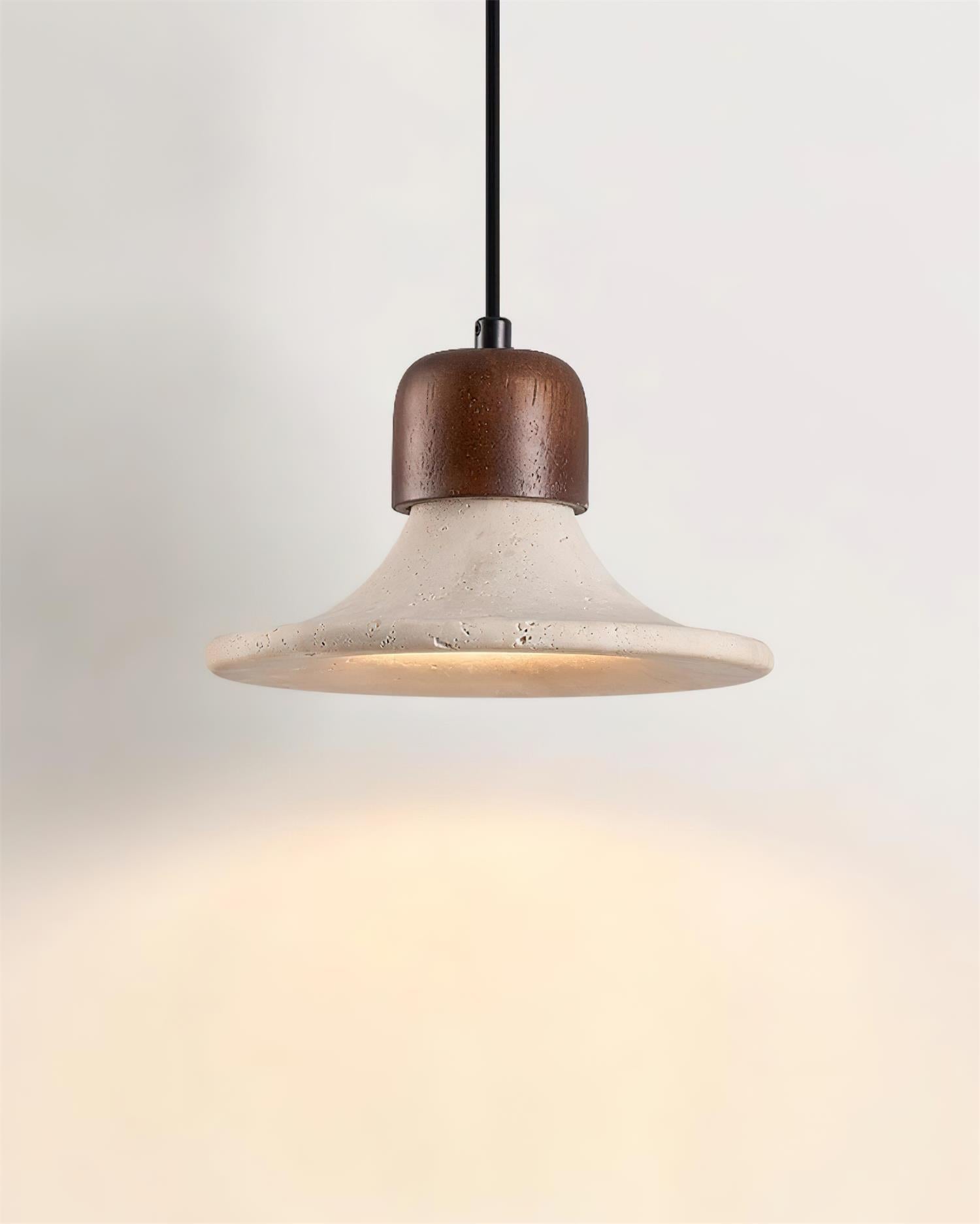 Ritta Lampe Pendante Forme Trompette Travertin - Neutralighting