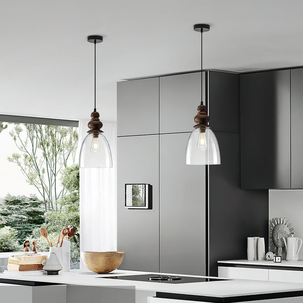 Inert Lampe Pendante en Bois et Verre Minimaliste Moderne - Neutralighting