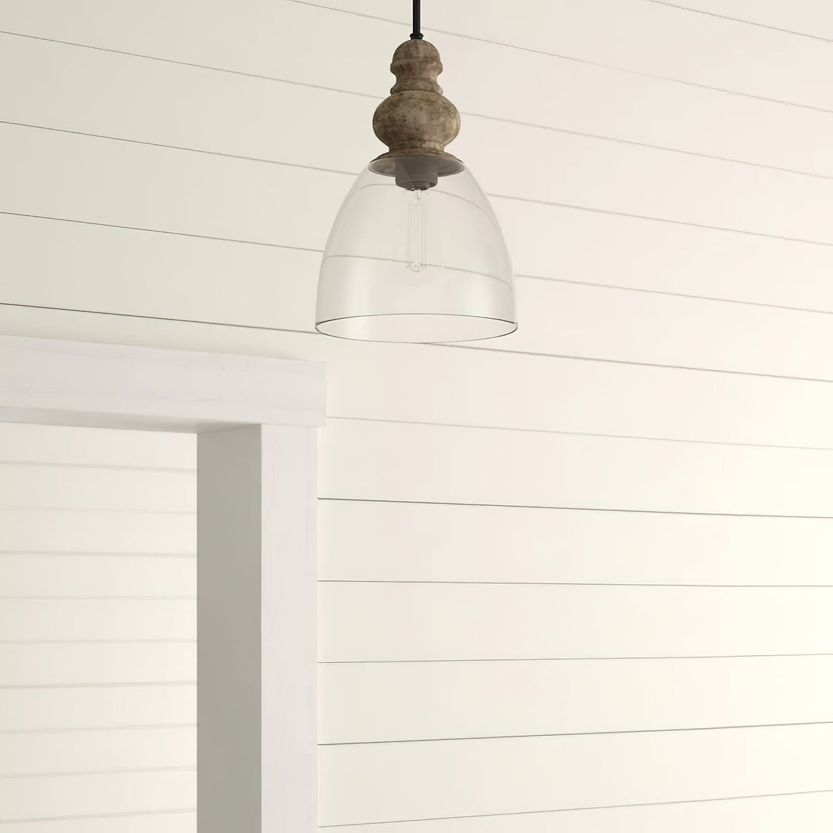 Inert Lampe Pendante en Bois et Verre Minimaliste Moderne - Neutralighting