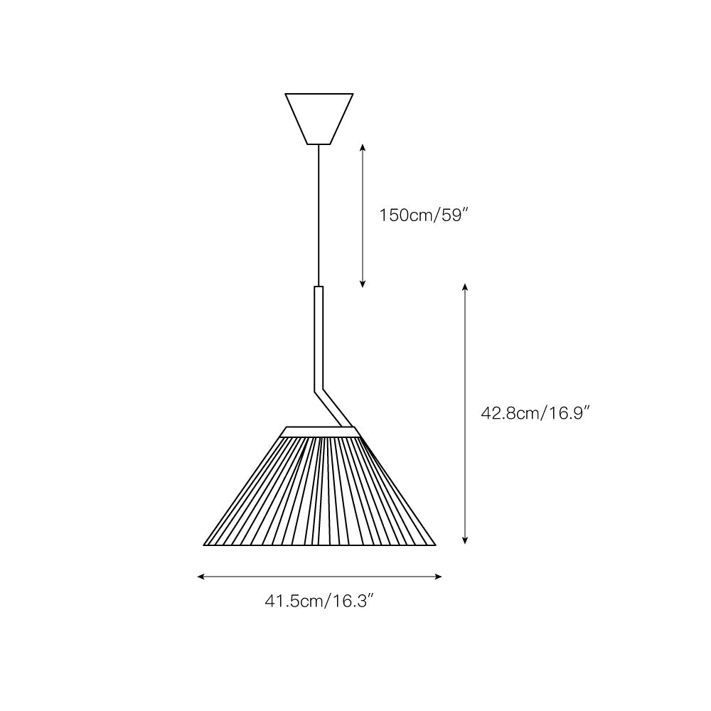 Knell Lampe Pendante en Métal Noir Plastique Plissée Minimaliste Moderne - Neutralighting