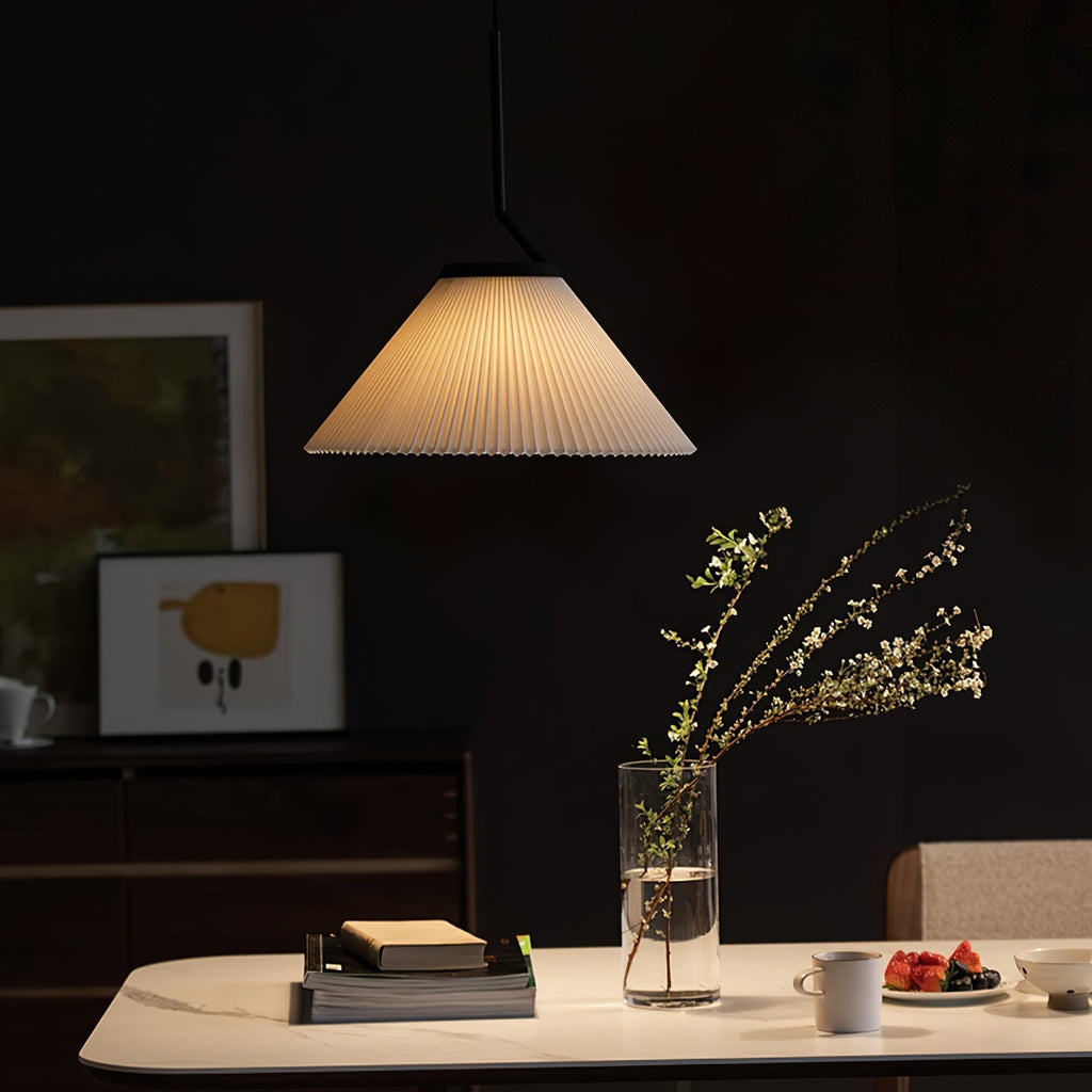 Knell Lampe Pendante en Métal Noir Plastique Plissée Minimaliste Moderne - Neutralighting