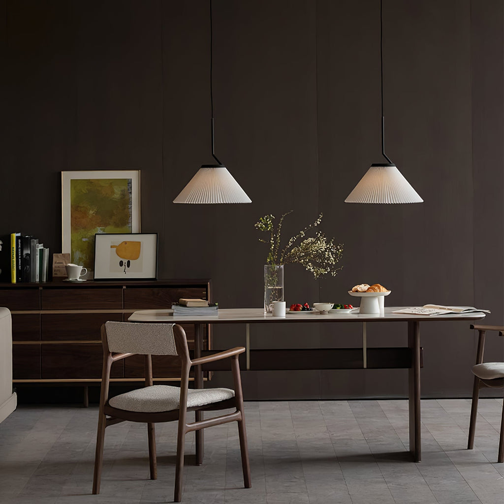 Knell Lampe Pendante en Métal Noir Plastique Plissée Minimaliste Moderne - Neutralighting