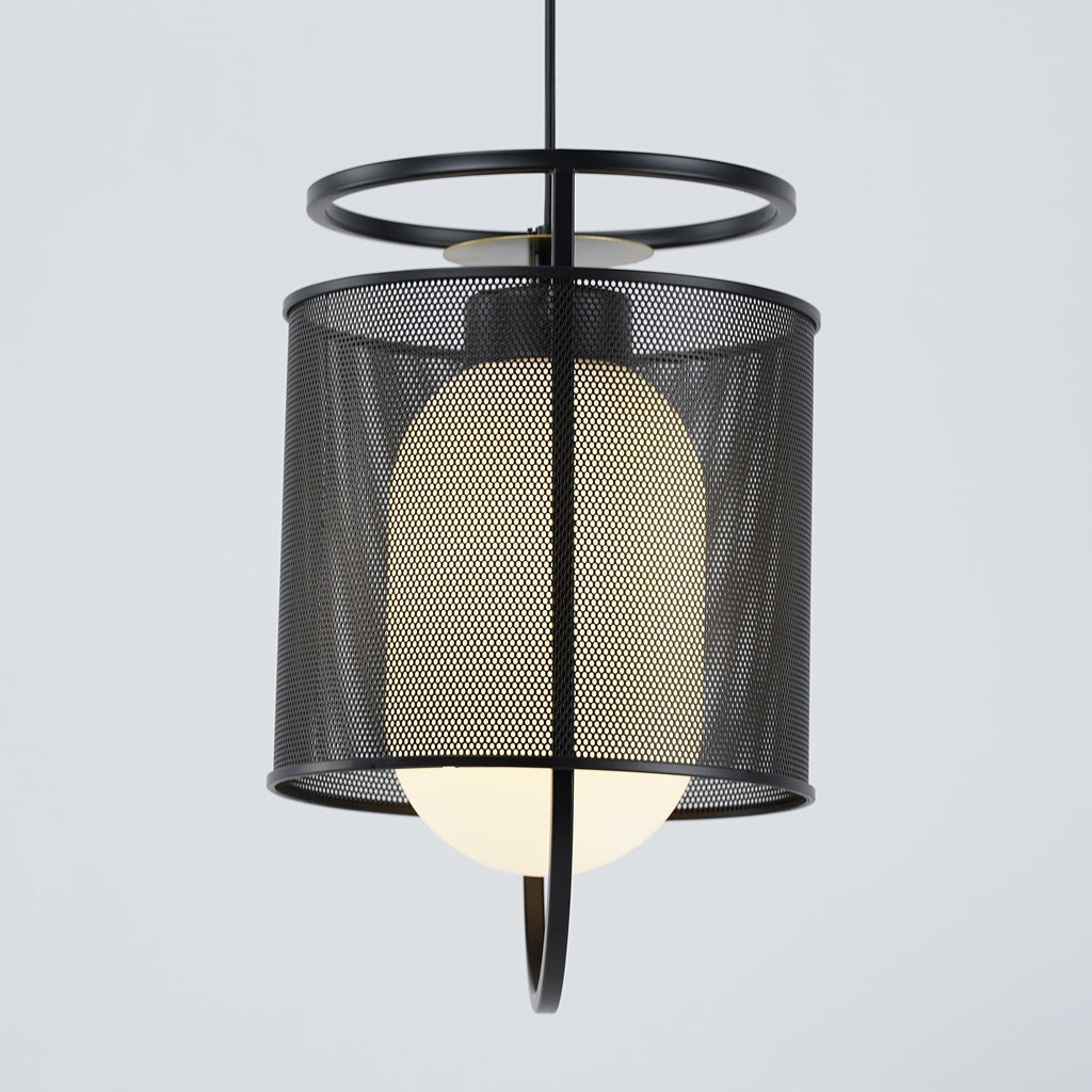 Solara Suspension Cylindre en Maille Accent en Laiton Industriel - Neutralighting