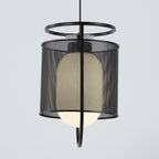 Solara Suspension Cylindre en Maille Accent en Laiton Industriel - Neutralighting