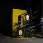 Solara Suspension Cylindre en Maille Accent en Laiton Industriel - Neutralighting