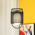 Solara Suspension Cylindre en Maille Accent en Laiton Industriel - Neutralighting