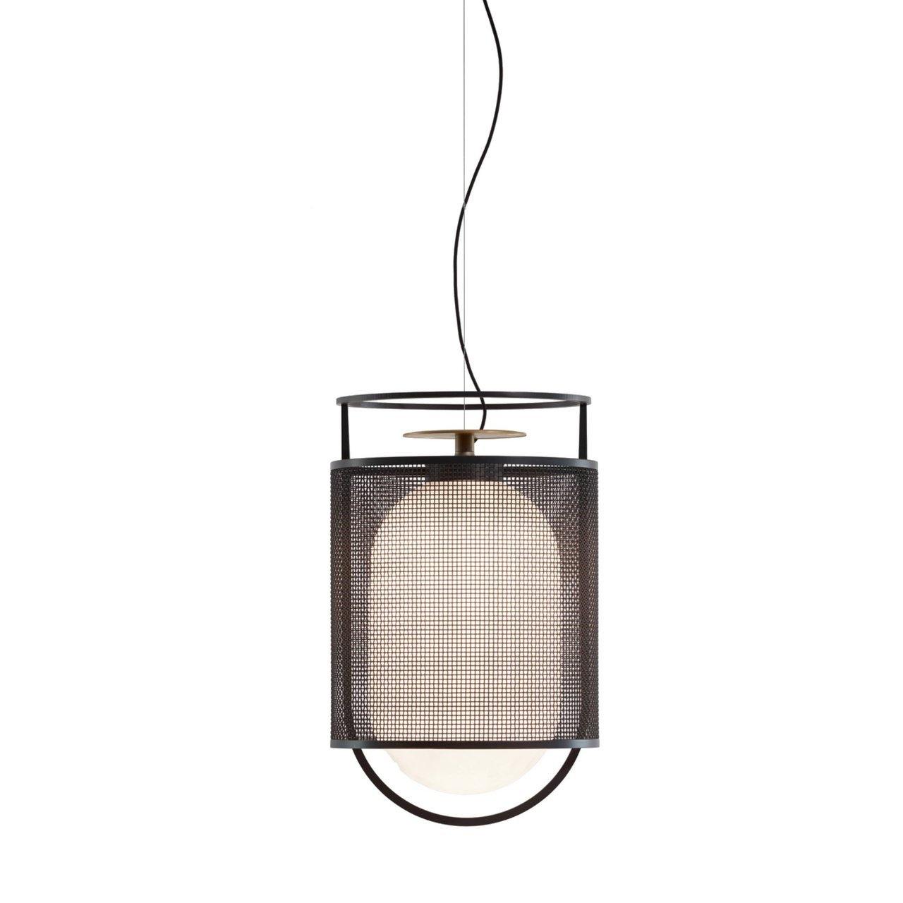 Solara Suspension Cylindre en Maille Accent en Laiton Industriel - Neutralighting