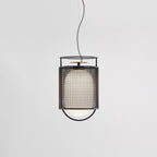 Solara Suspension Cylindre en Maille Accent en Laiton Industriel - Neutralighting