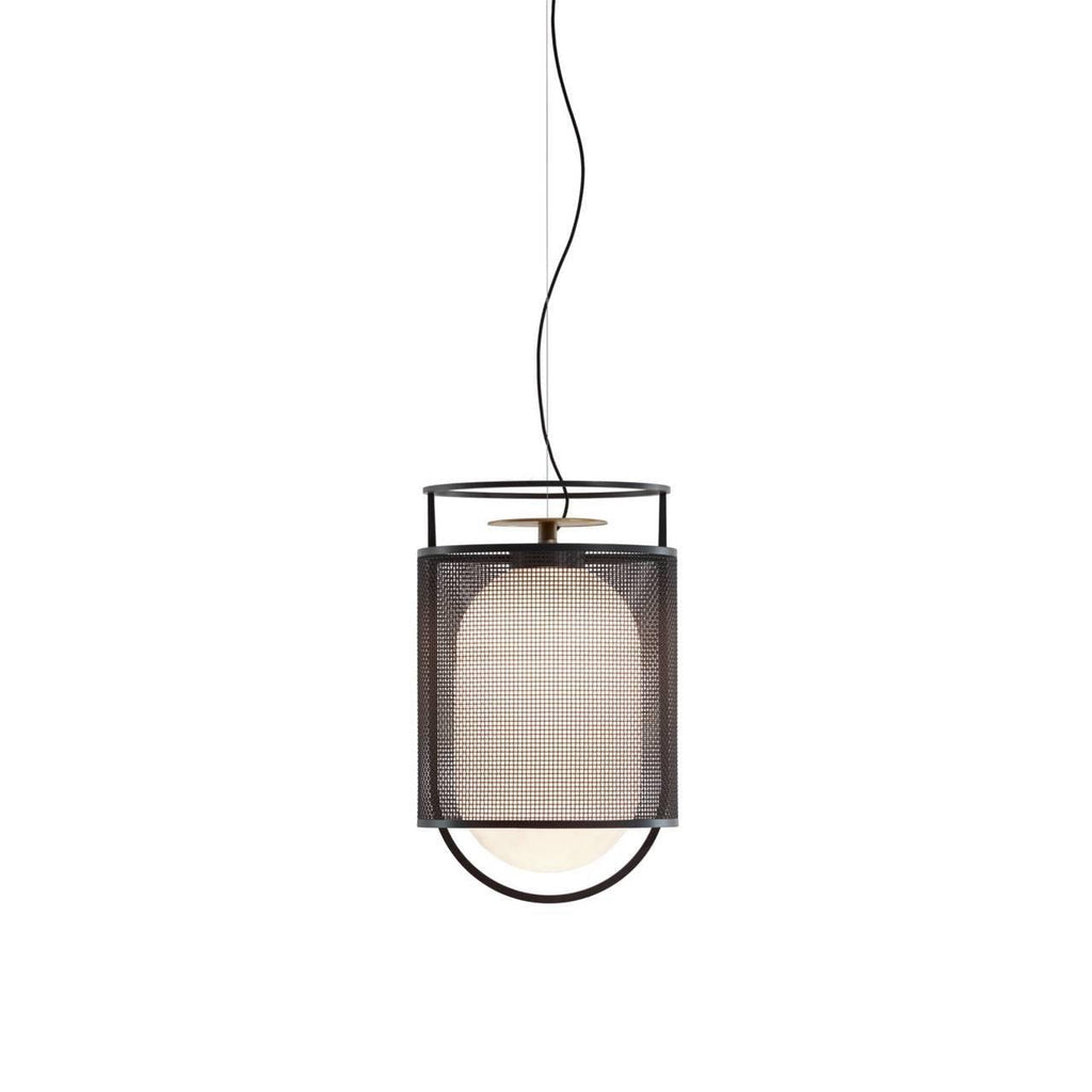 Solara Suspension Cylindre en Maille Accent en Laiton Industriel - Neutralighting