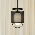 Solara Suspension Cylindre en Maille Accent en Laiton Industriel - Neutralighting