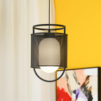 Solara Suspension Cylindre en Maille Accent en Laiton Industriel - Neutralighting