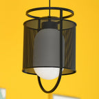 Solara Suspension Cylindre en Maille Accent en Laiton Industriel - Neutralighting
