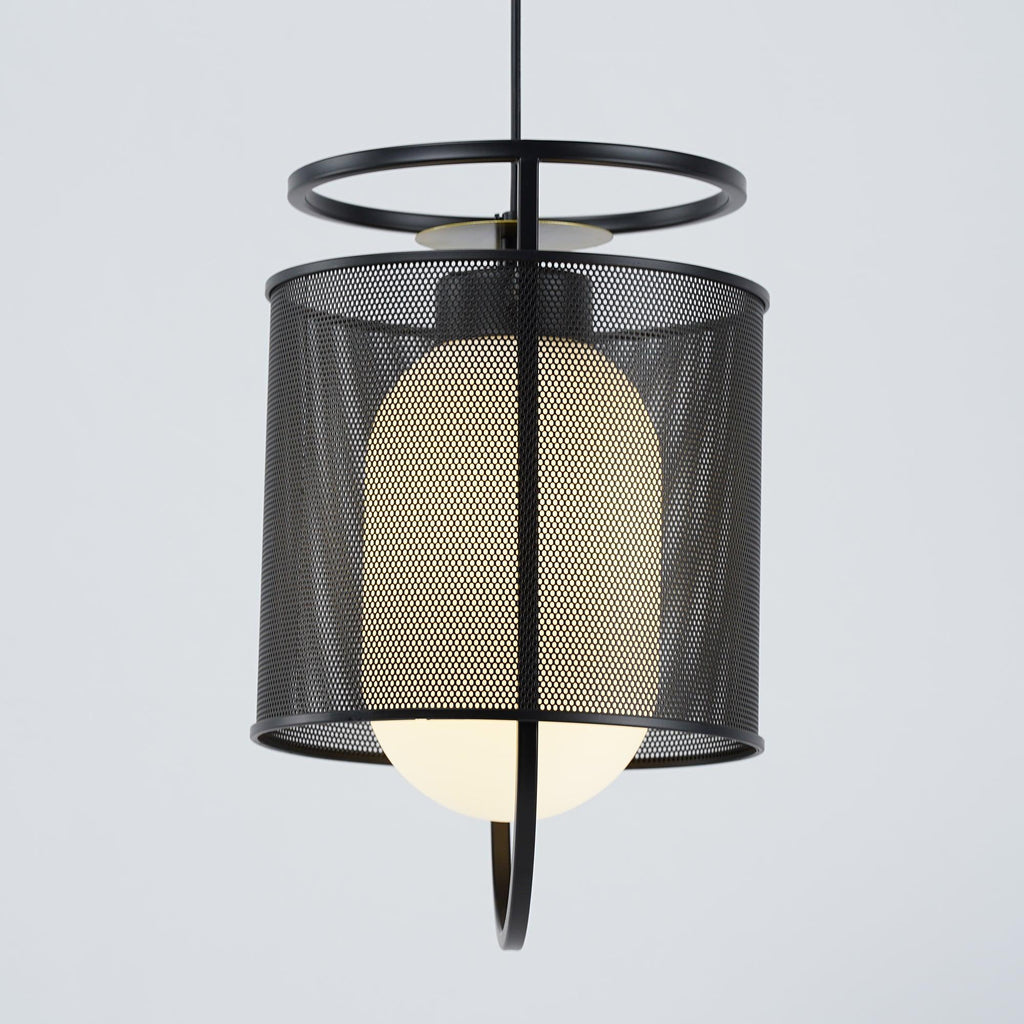 Solara Suspension Cylindre en Maille Accent en Laiton Industriel - Neutralighting